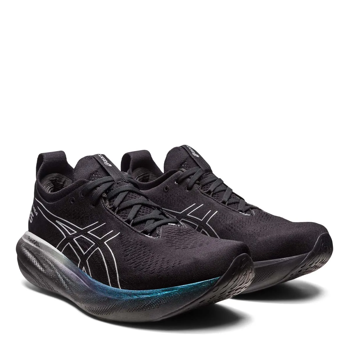 Asics Gel Nimbus 25 Platinum Men Black Silver ג'ל נימבוס 25 פלטינום גבר