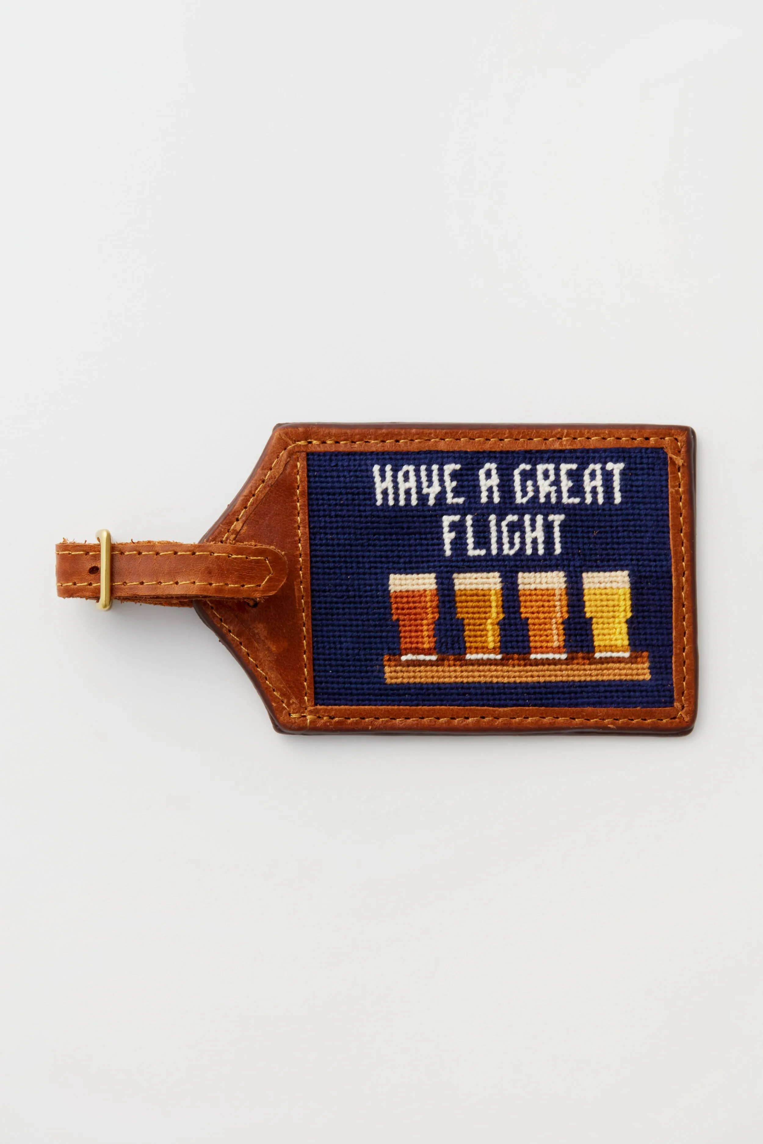 Beer Flight Needlepoint Luggage Tag