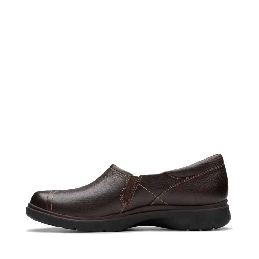 Clarks Women's Certina Ease Leather Loafer in Dark Brown