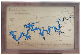 Fort Loudoun Lake, TN - Laser Cut Wood Map