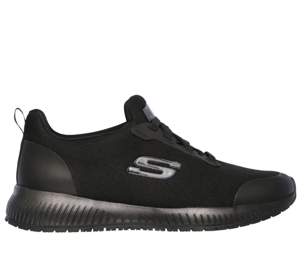 Pantofi sport, dama, SKECHERS WORK SQUAD SR SLIP RESISTANT, 77222EC-BLK negru, textil